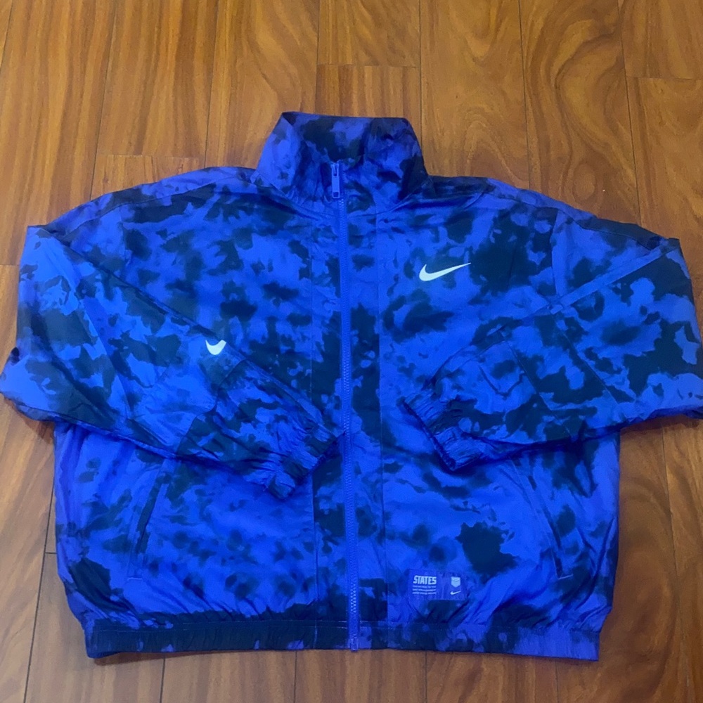 ⚽️ Nike Camo Blue & Black Soccer Windbreaker Jacket NWOT